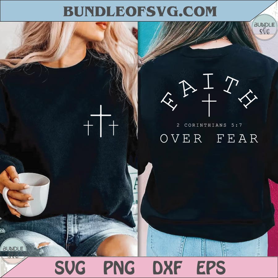 Faith over Fear Svg Cross Christian Svg Minimal Svg Inspirational Svg - BundleofSVG
