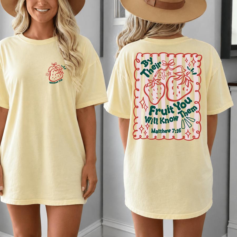 By Their Fruit You Will Know Them Png Preppy Striped Fruit Christian - BundleofSVG