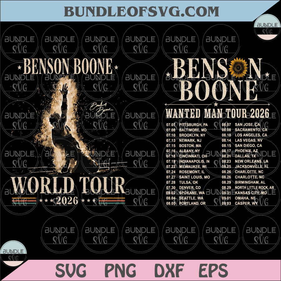 Benson Boone Wanted Man Tour 2026 Png Benson Boone Graphic