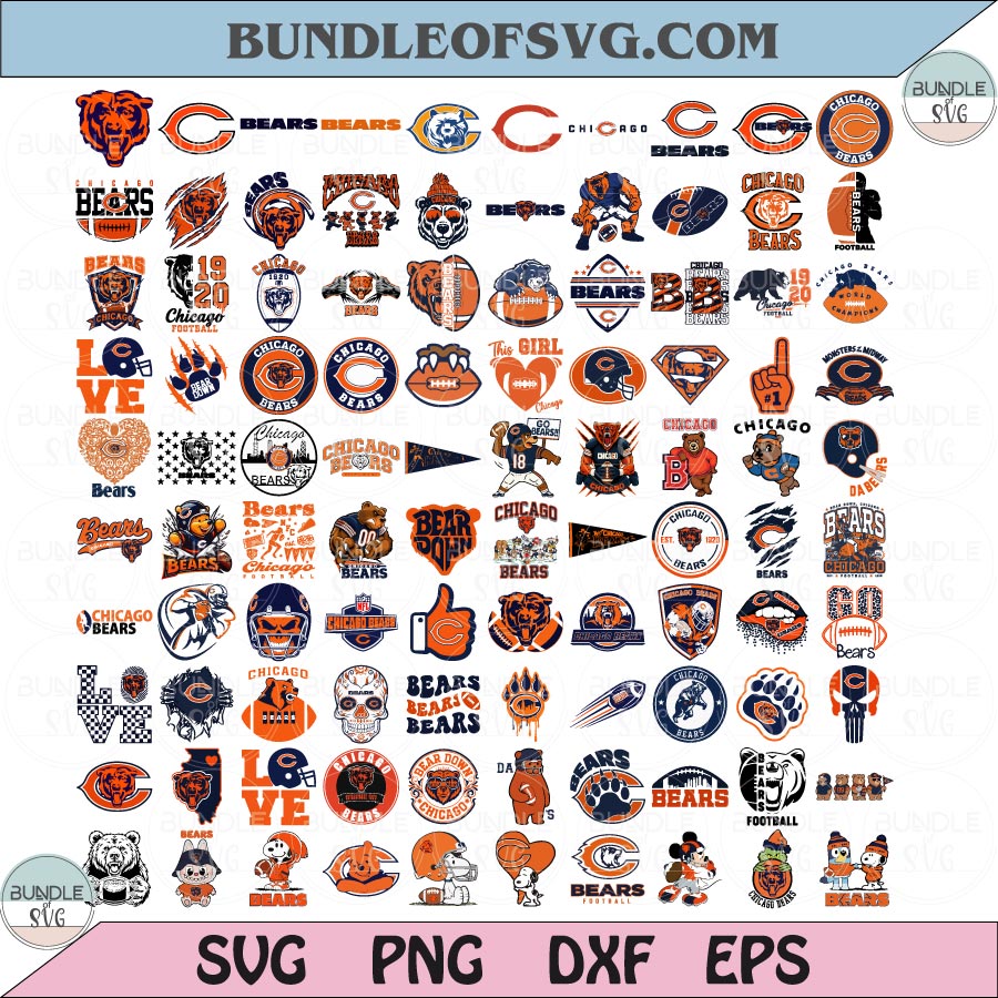 Chicago Bears SVG Bundle Football Chicago Bears Logo Svg Layered