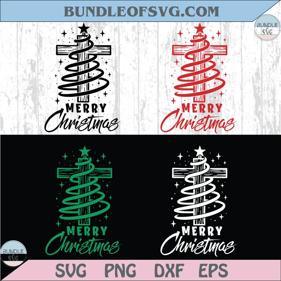 Christmas Tree Cross Svg Merry Christmas Cross Christmas Tree Png