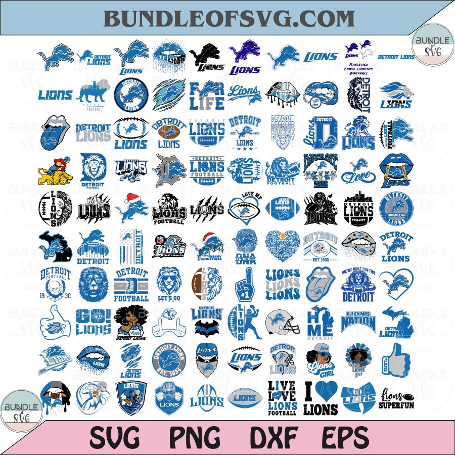 Detroit Lions SVG Bundle Football Detroit Lions Logo Svg Layered
