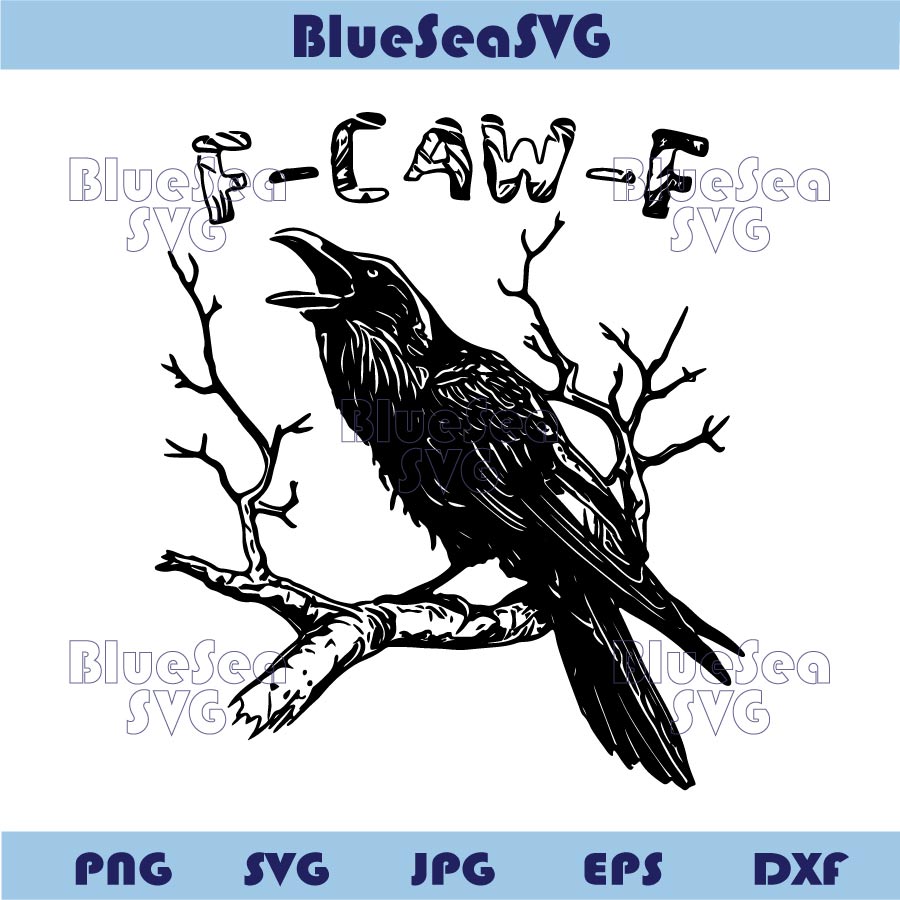 F-Caw-F Svg Funny Gothic Crow Png Halloween Trendy Raven Svg