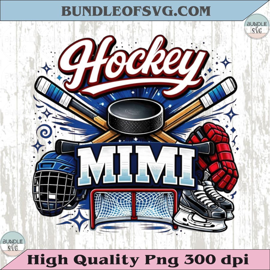 Hockey Mimi PNG Design Vintage Ice Hockey Grandma Shirt Dtf