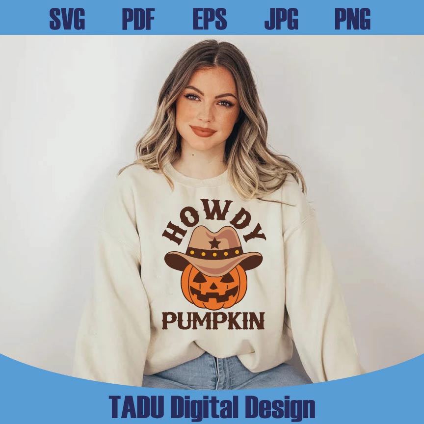 Howdy Pumpkin Svg Cowboy Hat Pumpkin Western Halloween Png