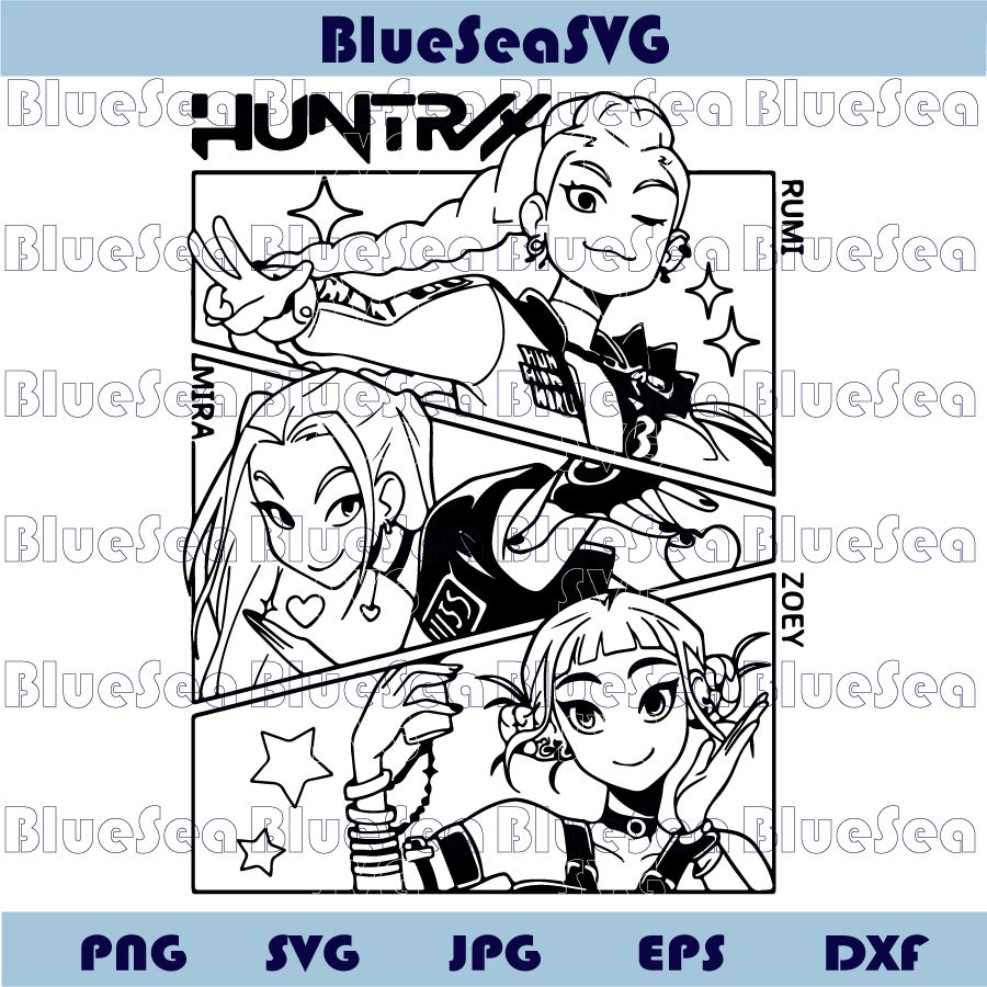 Huntrix Svg KPop Demon Hunters Svg Huntrix Saja Girls Svg Png