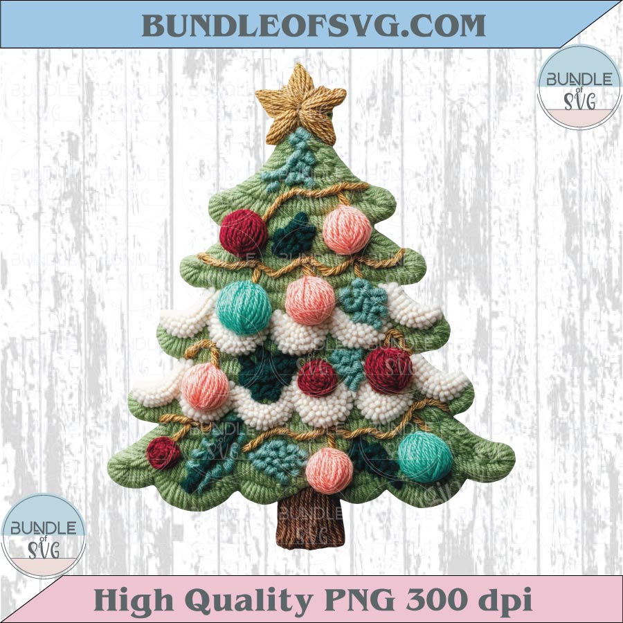 Knitted Christmas Tree Png Crochet Knitting Yarn Christmas Tree Png