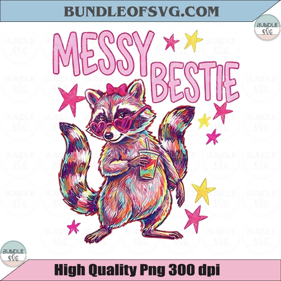 Messy Bestie Raccoon PNG Colorful Raccoon Png Trendy Aesthetic