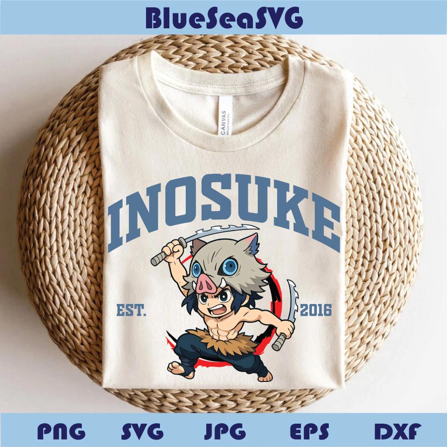 Demon Slayer Svg Inosuke Png Infinity Castle Svg Anime Lover Png - Blue Sea Svg