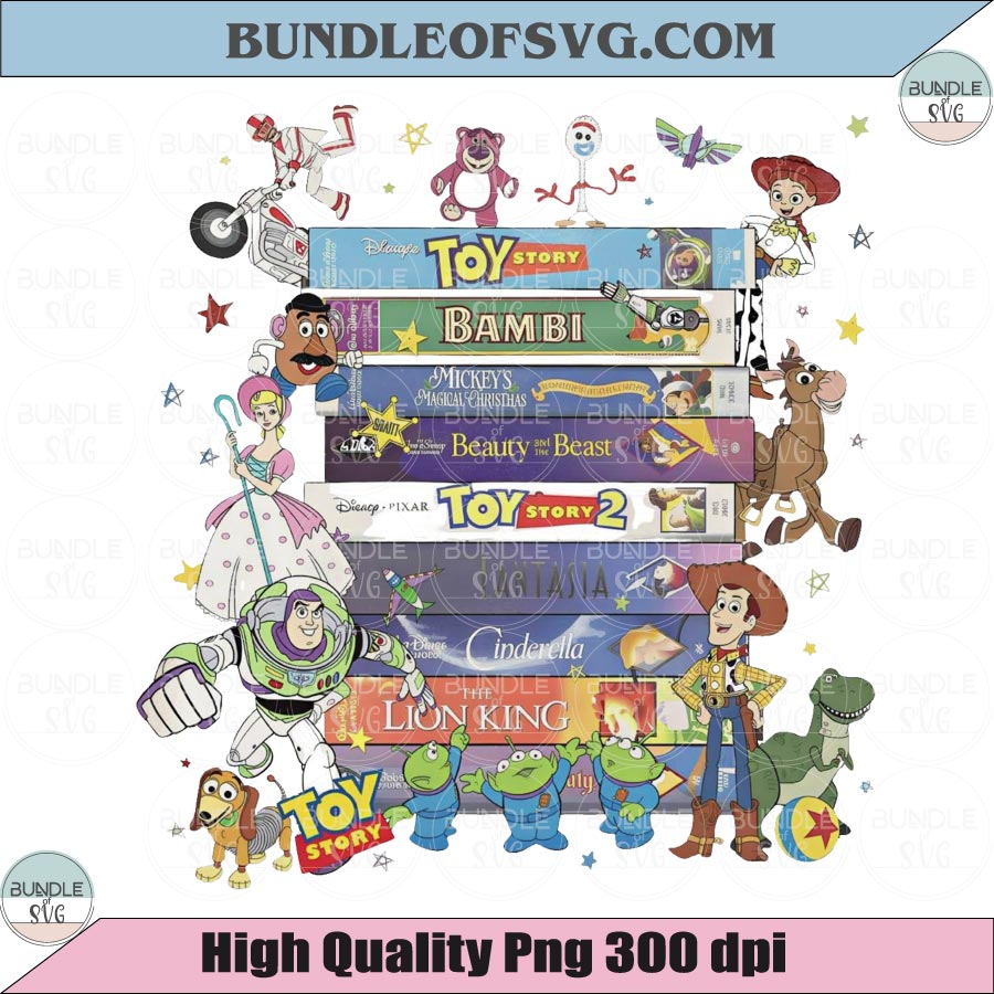 Toy Story Stacked Books PNG Toy Story Bookish Png T-Shirts Cute