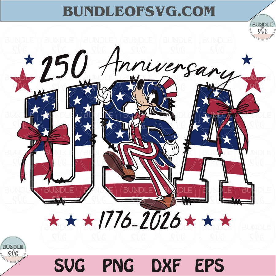 USA 250th Anniversary Goofy PNG 1776-2026 Patriotic Disney Png