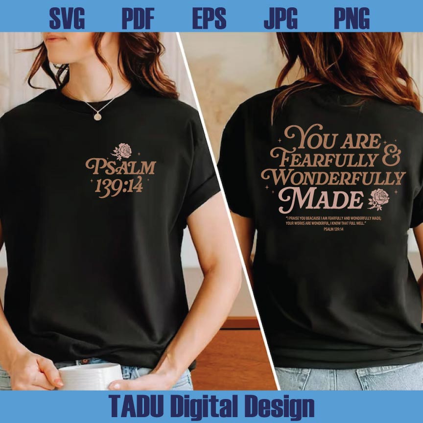 Fearfully and Wonderfully Made Svg Christian Svg Scripture Png Svg Dxf Eps Files