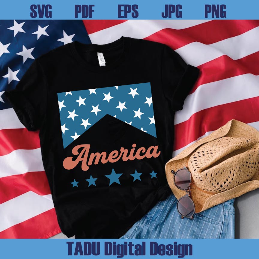 America Png Retro America Svg 4th Of July Svg Smiley Face USA Flag Svg Png Dxf Eps Files
