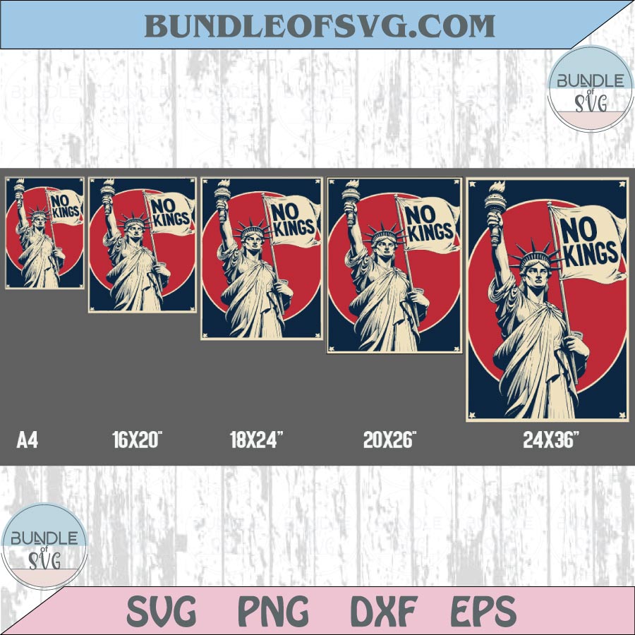 No Kings Liberty Resistance Svg Anti Trump Png Protest Poster Sign