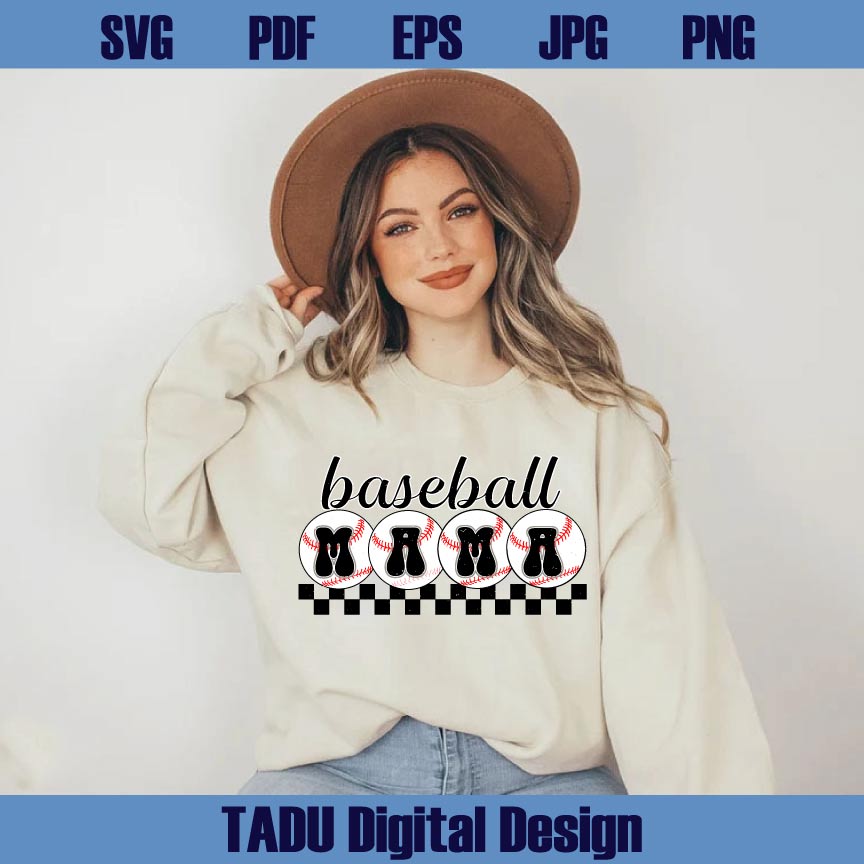 Baseball Mama Svg Checkered Baseball Mom Png Baseball Season