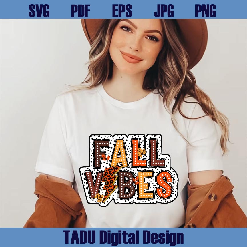 Vintage Fall Vibes Png Doodle Dots Autumn Leopard Bolt Fall Vibes