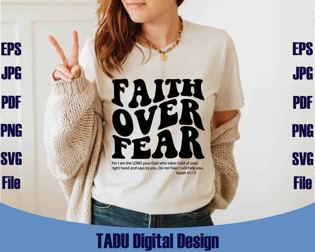 Faith Over Fear Svg Retro Christian Svg Bible Verse Png Faith Svg - BundleofSVG