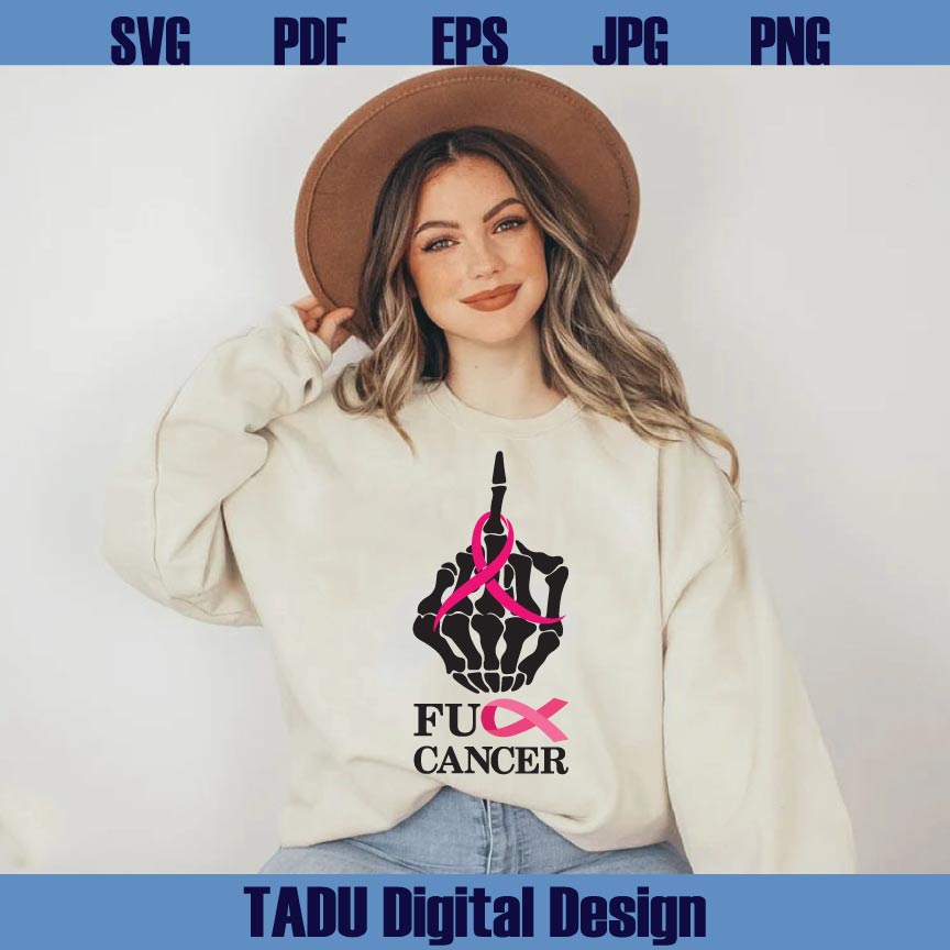 Fuck Cancer Svg Brest Cancer Awareness Png Pink Funny Cancer Svg