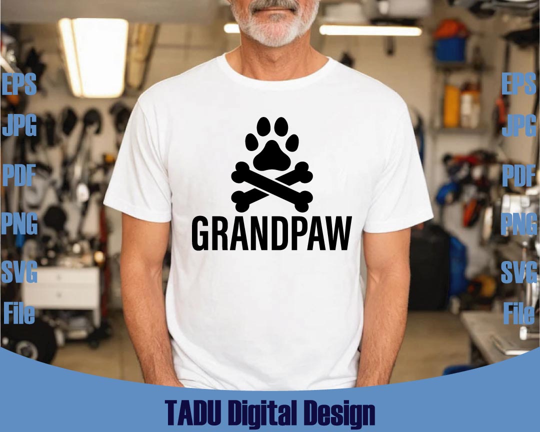 Grandpaw Svg Grandpa Dog Svg Dog Grandfather Png Dog Paw Svg Png Dxf Eps Files