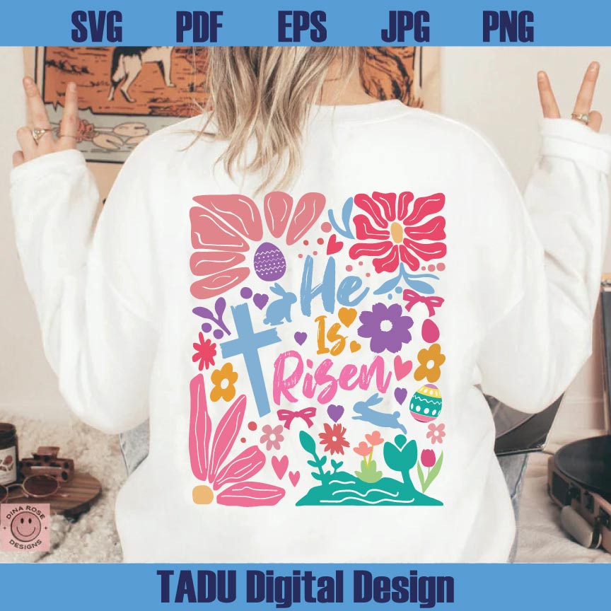 He is Risen Png Retro 80s Easter Svg Matthew 28 6 Christian Png - BundleofSVG