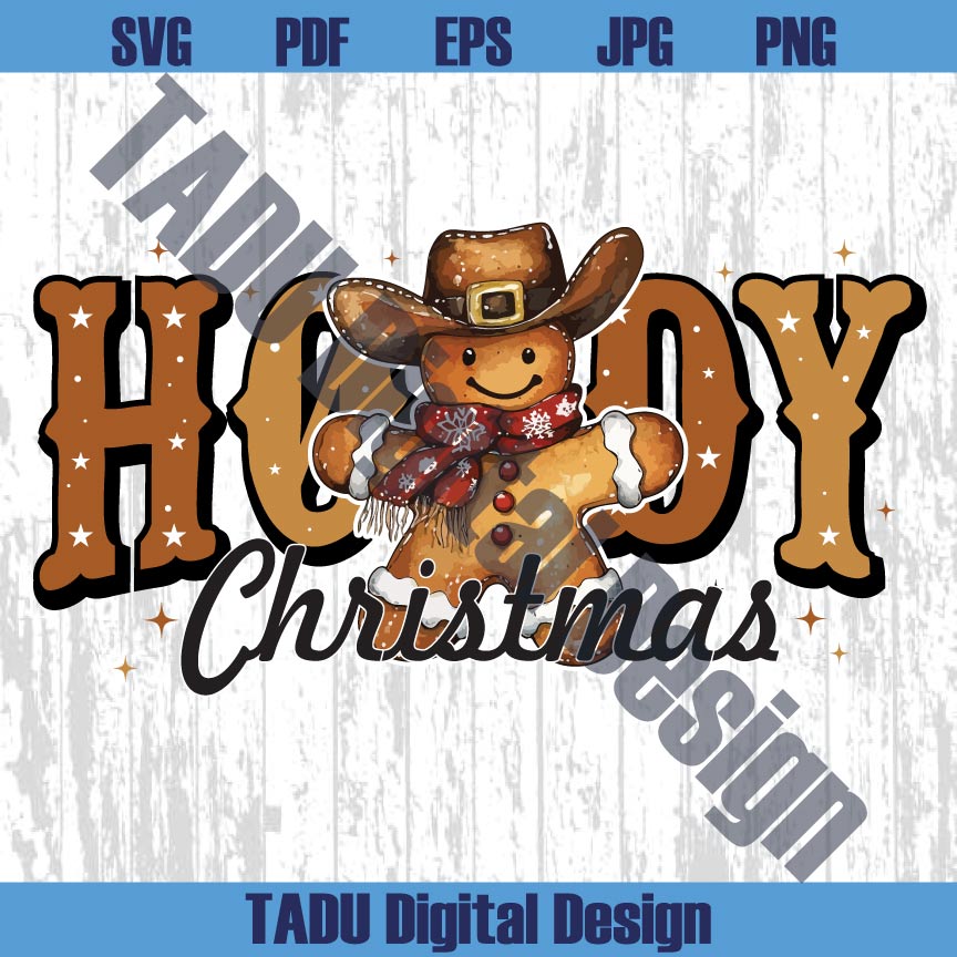 Howdy Christmas Gingerbread Man Png Christmas Western Png Dtf