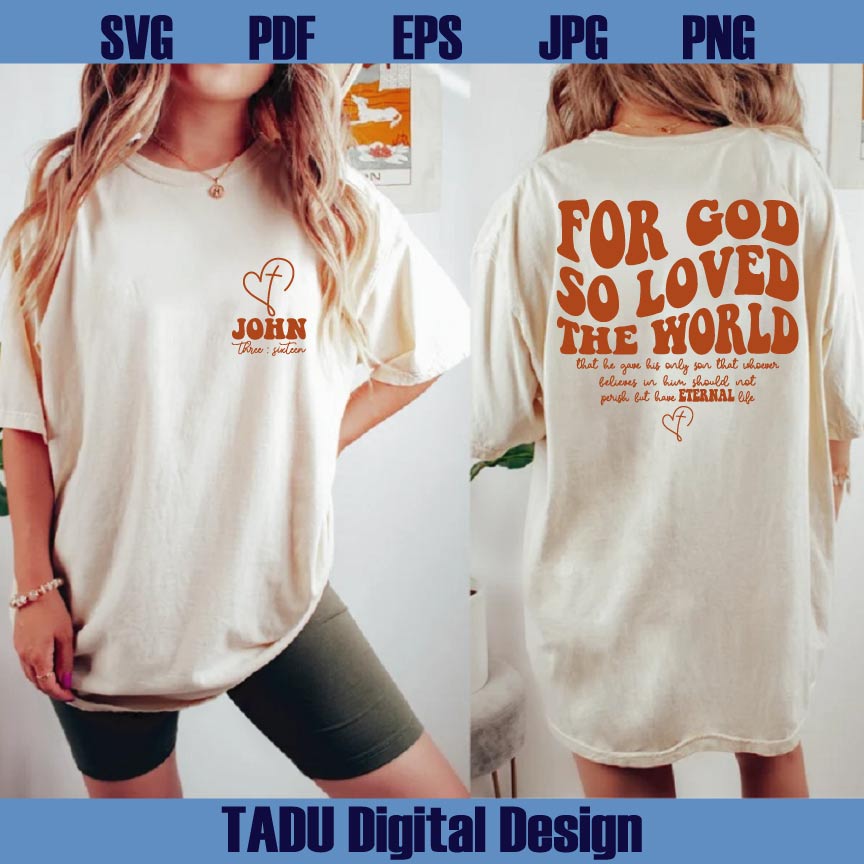 For God So Loved the World Svg Christian Svg Cross Heart Png
