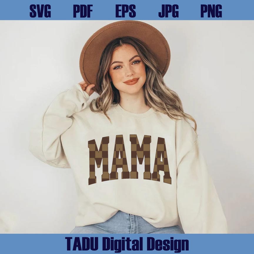 Vintage Checkered Mama Png Retro Varsity Checkered Mama Svg Dtf