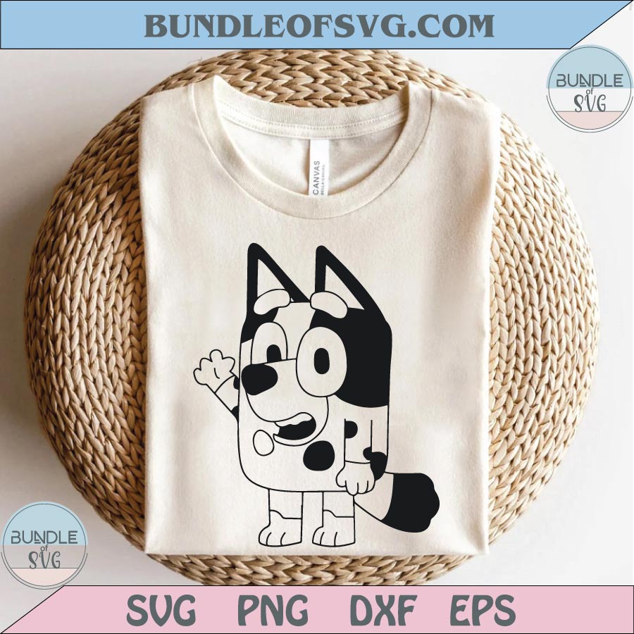 Blue Dog Svg Muffin Bluey Svg Dog Family Cartoon Png Toddler Svg