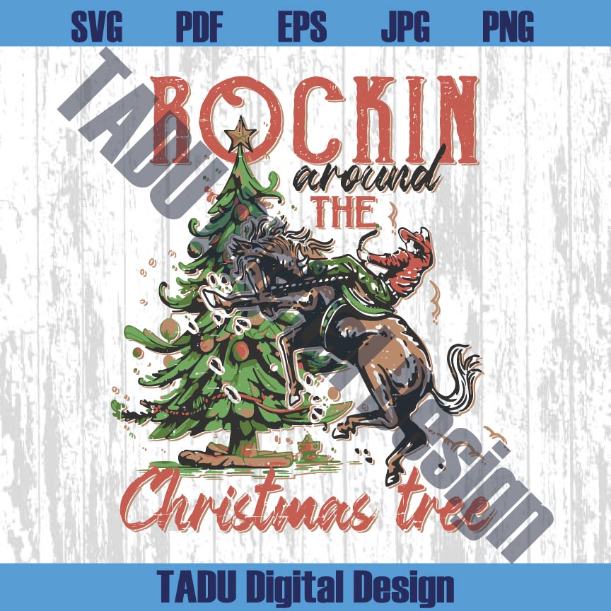 Rockin Around The Christmas Tree Png Cowboy Rodeo Western Png