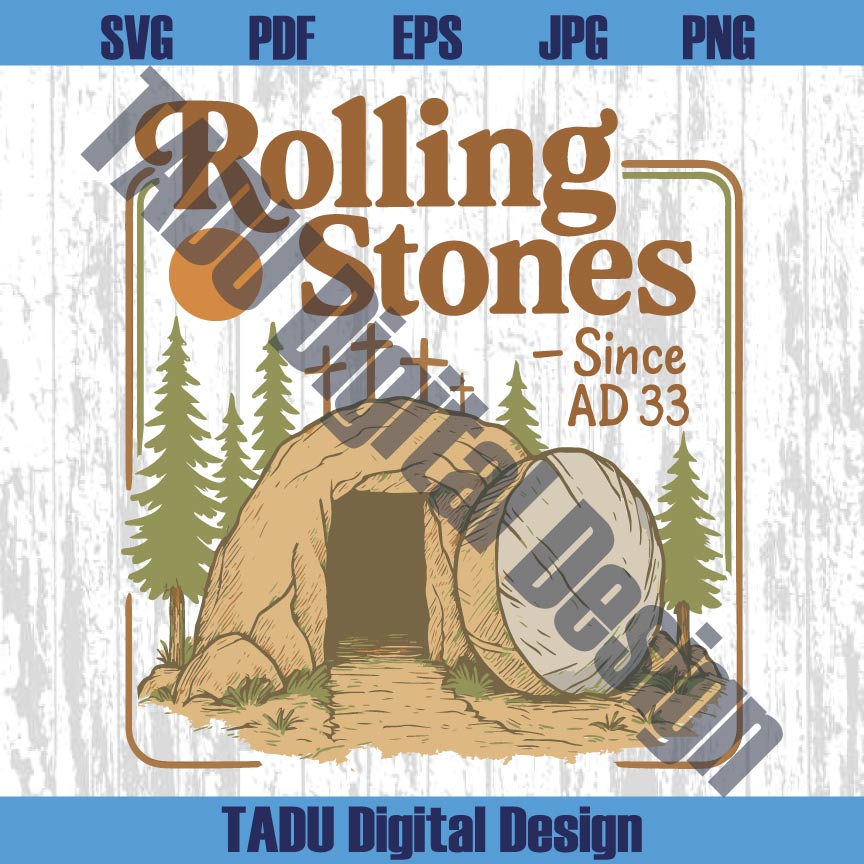 Rolling Stones Png Easter Svg Christian Svg He Is Risen Png Dtf - BundleofSVG