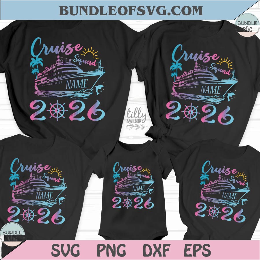Family Custom Name Cruise Squad Png Family Vacation Custom Png - BundleofSVG