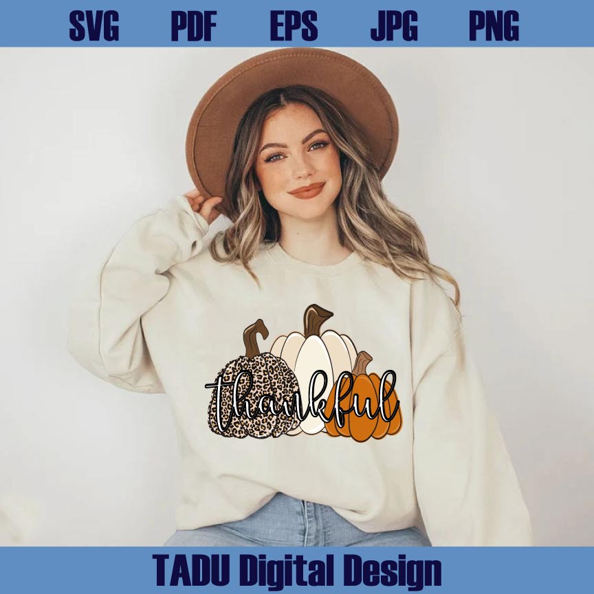 Thankful Leopard Pumpkin Png Vintage Thanksgiving Svg Pumpkins