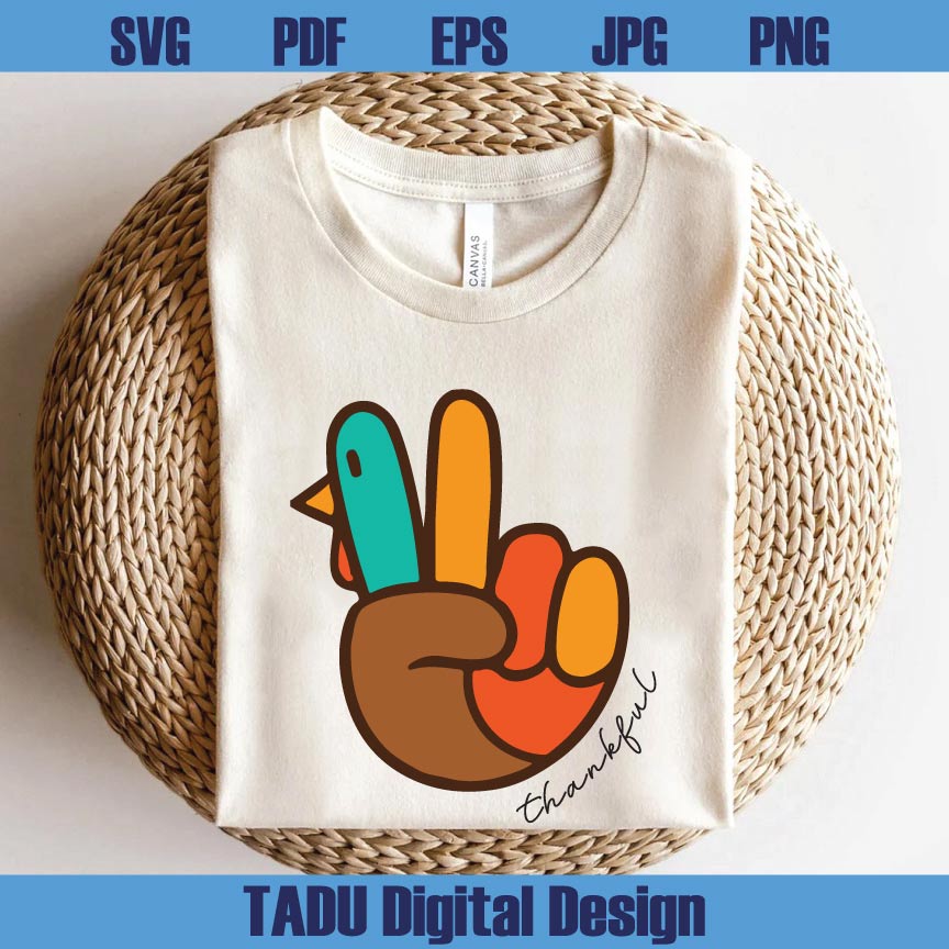Peace Sign Turkey Hand Svg Turkey Hand Sign Thanksgiving Svg Png