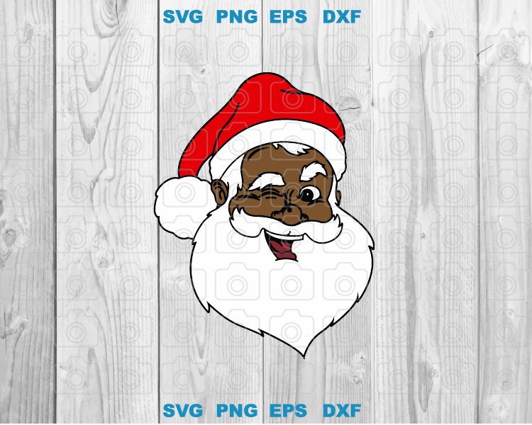 Black Santa Claus svg Black Believe Santa Claus Svg African American Santa face svg Cool Santa svg png dxf eps digital download files