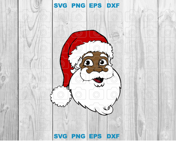 Black Santa Claus svg Black Believe Santa Claus Svg African American Santa face svg Cool Santa svg png dxf eps digital download files