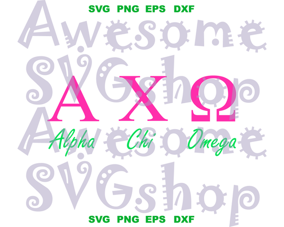 Alpha Chi Omega SVG Alpha Chi Omega Greek Letters shirt AXO ornament sign gift Download svg eps dxf png cut files silhouette cameo cricut