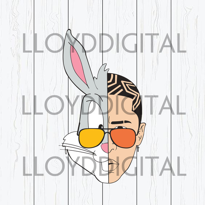 yhlqmdlg Bad Bunny Svg Easter Bunny Ella Es Calladita Easter bunny ears shirt Download svg dxf png cut files silhouette cricut - BundleofSVG
