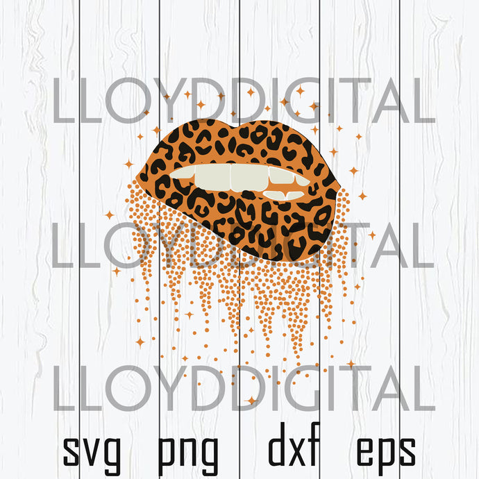 Sparkling Lips svg Leopard Biting Lips svg Leopard lips Mouth Sparkle Feminine svg png jpg dxf eps clipart cut files silhouette cameo cricut - BundleofSVG