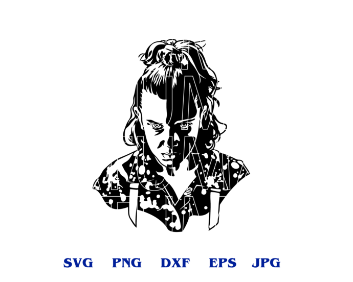 Stranger things Eleven stencil SVG Stranger things clipart shirt Party Gift svg png dxf eps cut file for silhouette ameo cricut