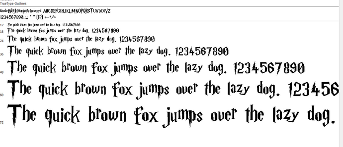 Harry Potter Font File.Ttf Font True Type Font Installable