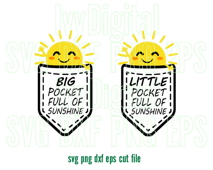 Big Little Pocket Full of Sunshine SVG T Shirt Sorority Big Little svg Apparel Silhouette Download gifts svg dxf png cut files cricut