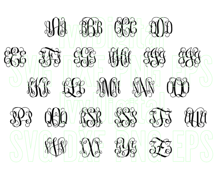 fancy circle monogram fonts