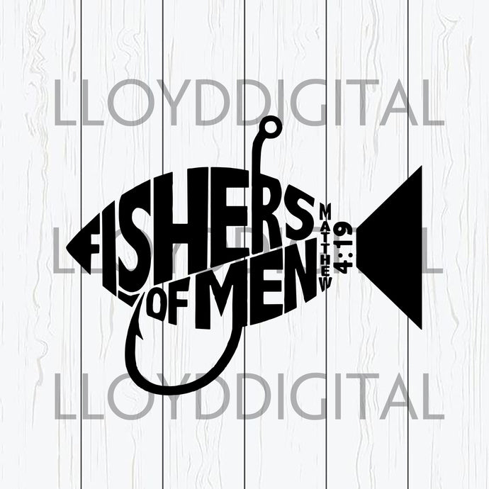 Fishers of Men Matthew 4:19 svg Fishing shirt svg png jpg dxf eps clipart cutting files silhouette cameo cricut - BundleofSVG