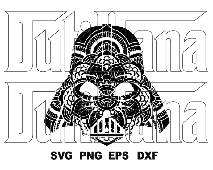 Darth Vader svg Darth Vader face helmet mask head Mandala Floral Flower silhouette clipart shirt svg png dxf eps cut files cameo cricut - BundleofSVG