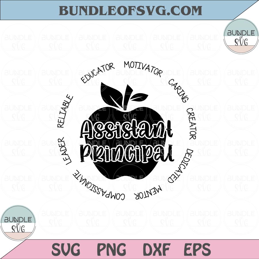 Assistant Principal Svg Back to School Svg Teacher Svg Png Sublimation Dxf Eps files Cameo Cricut