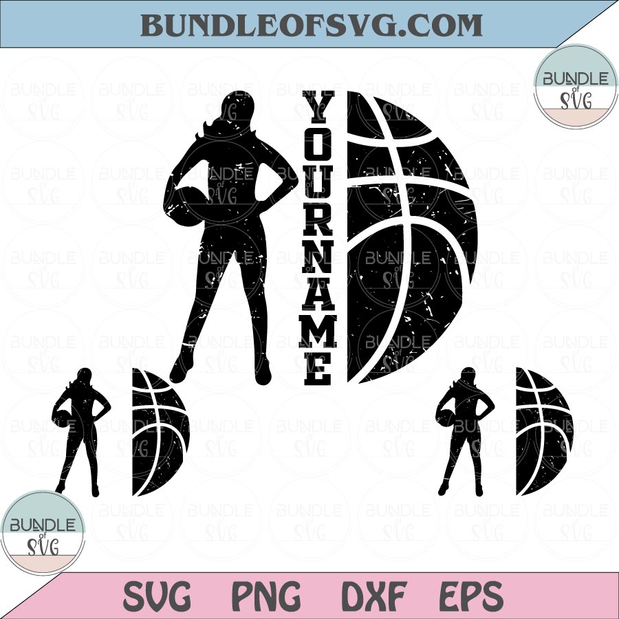 Basketball Half Girl Svg Custome Name Personilized Basketball Svg Png, image size:900x900