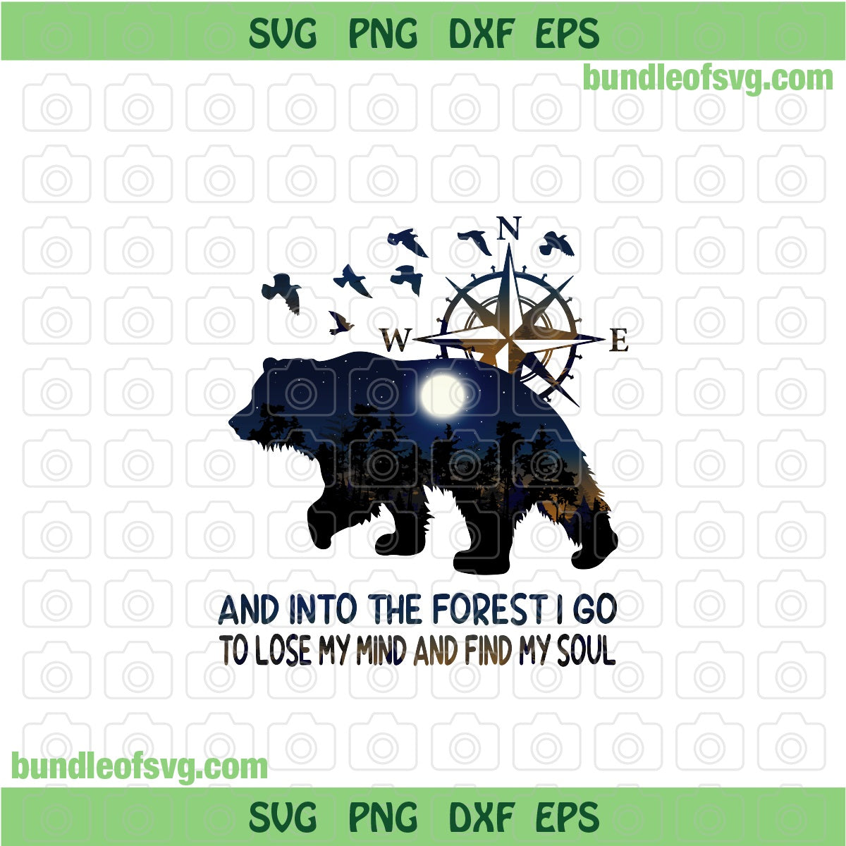 Bear And Into The Forest I Go To Lose My Mind And Find My Soul PNG Sublimation Mountain Camping Bear png file - BundleofSVG