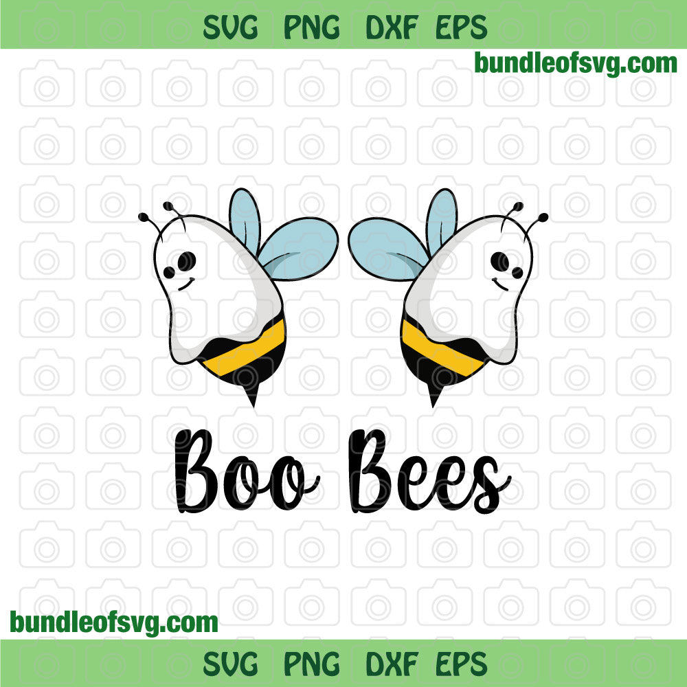 Boo Bees SVG Cute Bees Boo Svg Boo Bee Ghost svg Funny Halloween svg eps png dxf files Cricut - BundleofSVG