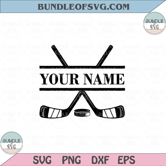 Crossed Hockey Svg Custom Name Hockey Puck with Name Svg Png Dxf Eps files Cameo Cricut