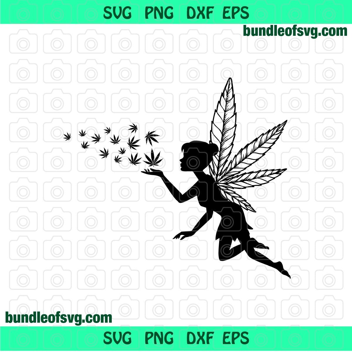 Fairy Cannabis SVG Fairy Marijuana svg Fairy Weed Leaf svg Weed svg png jpg eps cutting files silhouette cricut